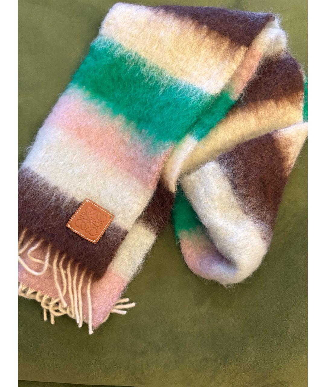 LOEWE Мульти шерстяной шарф, фото 5