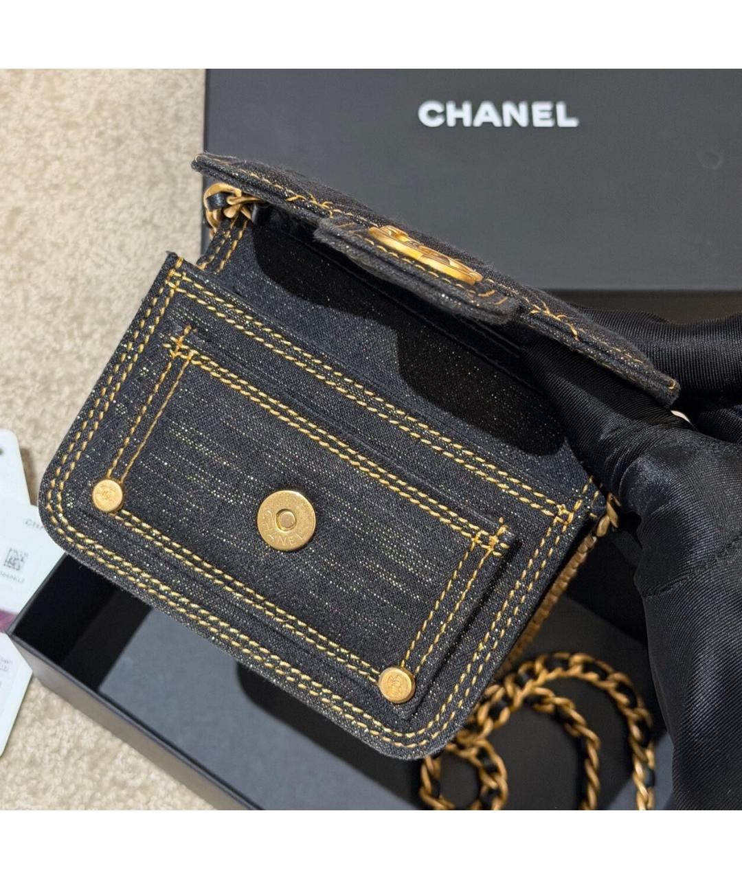 CHANEL Темно-синяя деним сумка через плечо, фото 8