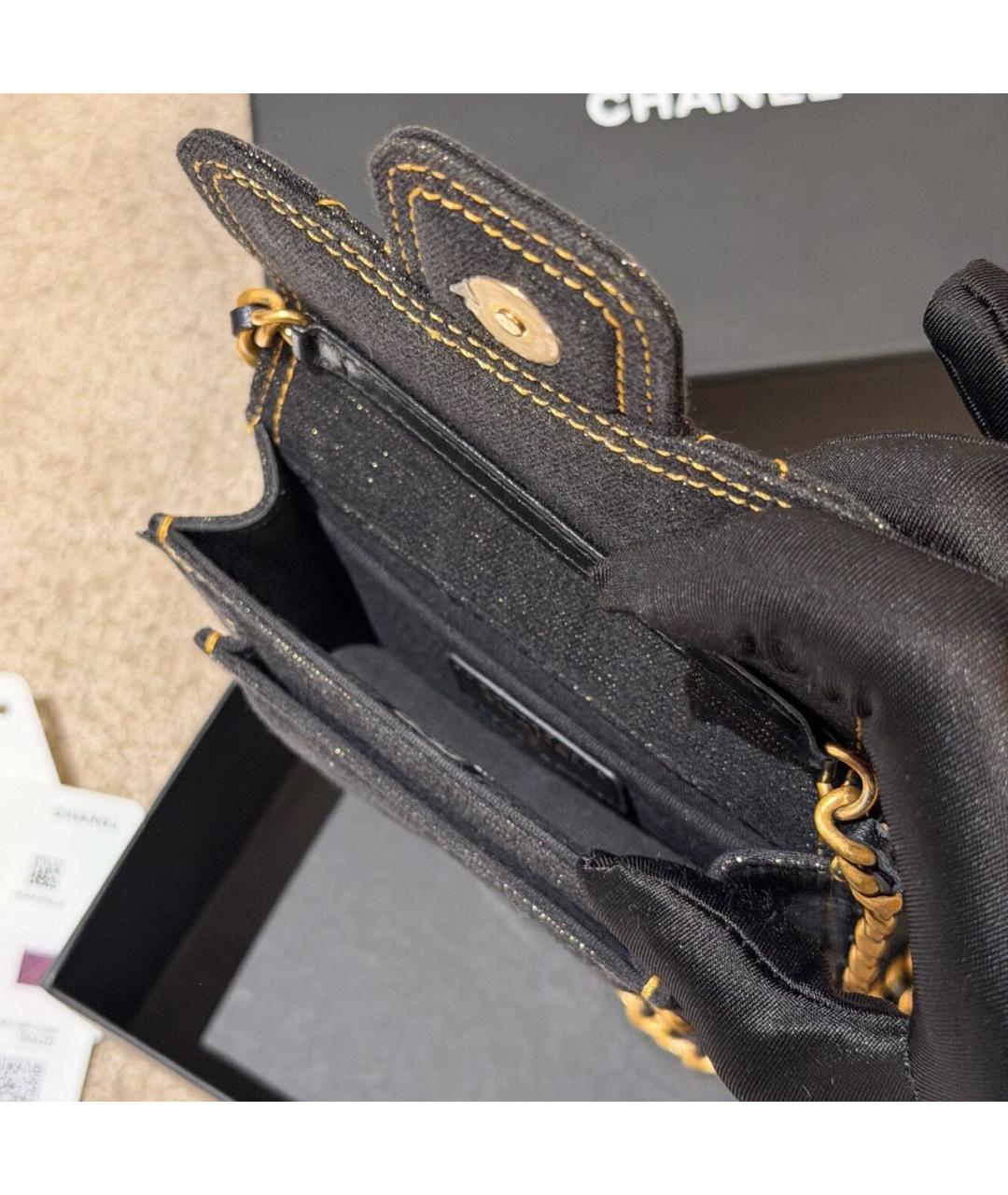 CHANEL Темно-синяя деним сумка через плечо, фото 7