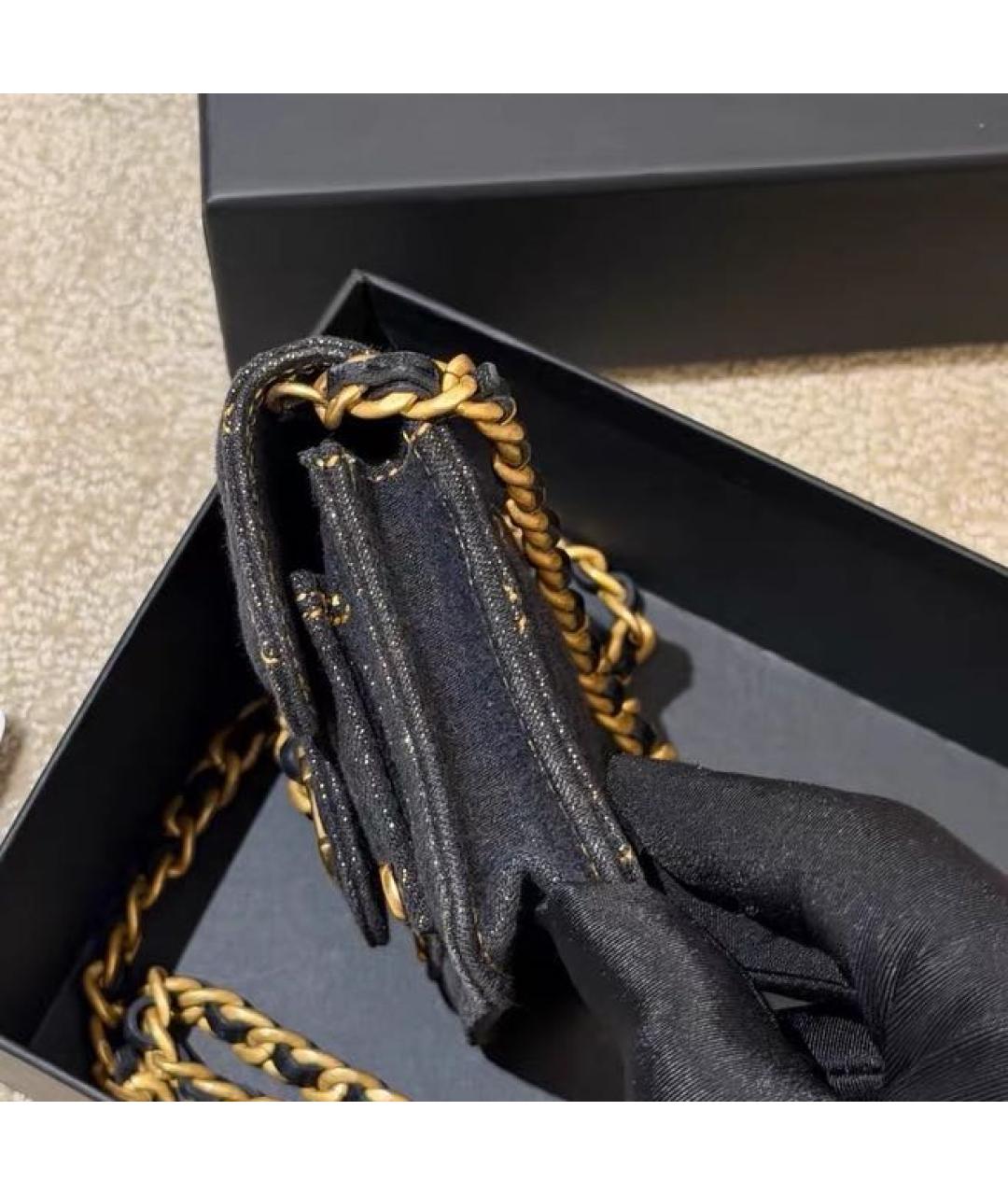 CHANEL Темно-синяя деним сумка через плечо, фото 4