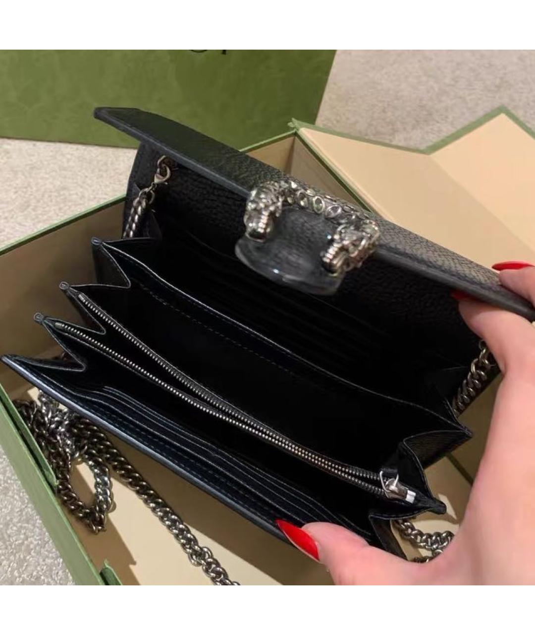 GUCCI Черная кожаная сумка через плечо, фото 8