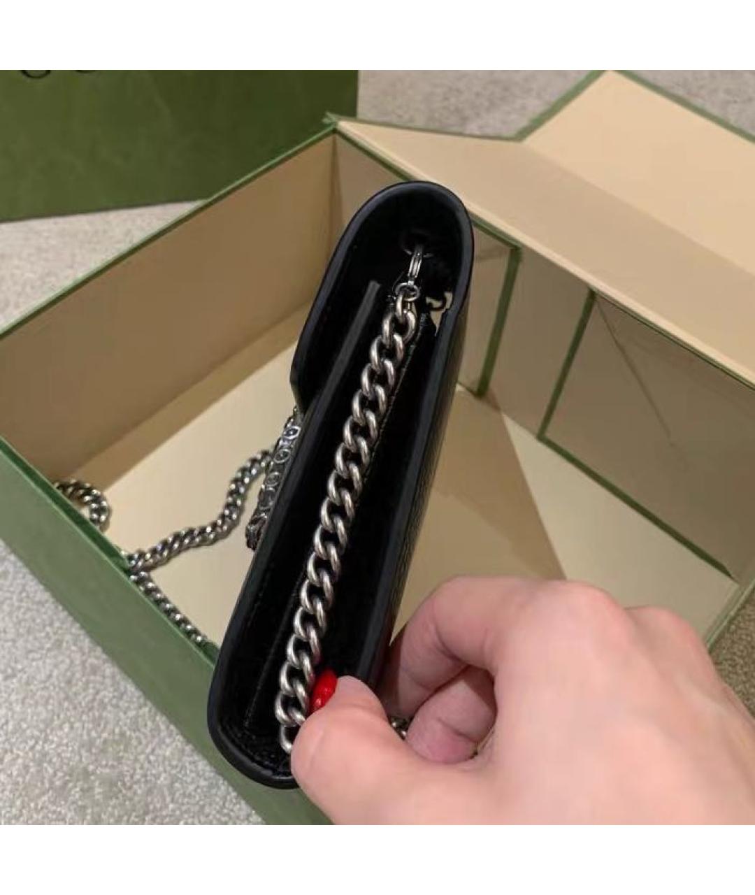 GUCCI Черная кожаная сумка через плечо, фото 3