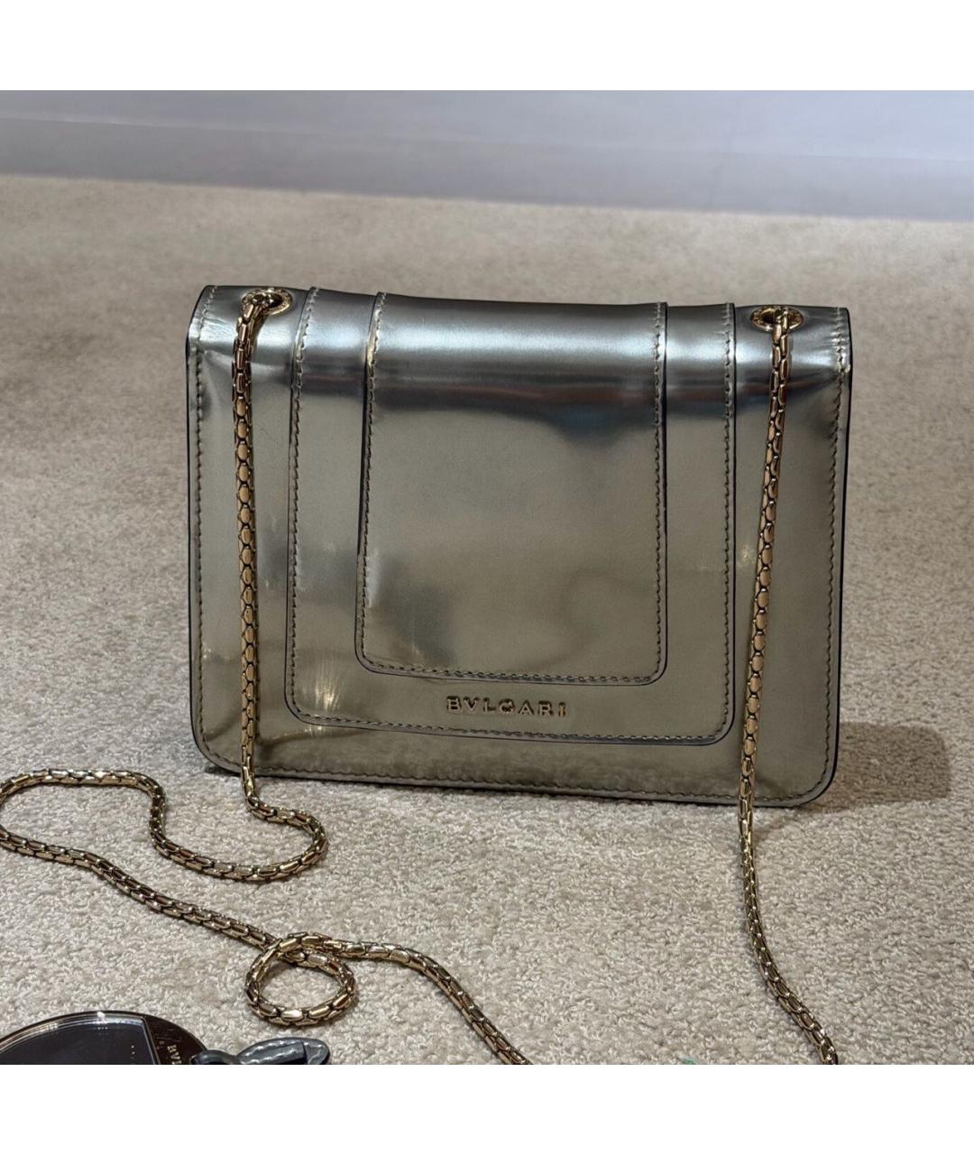 BVLGARI Серебряная кожаная сумка через плечо, фото 6