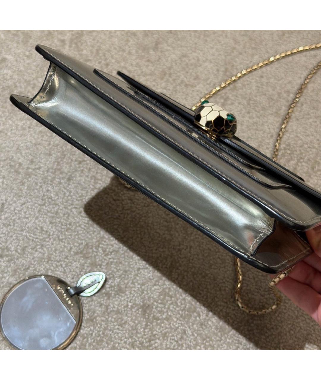 BVLGARI Серебряная кожаная сумка через плечо, фото 7