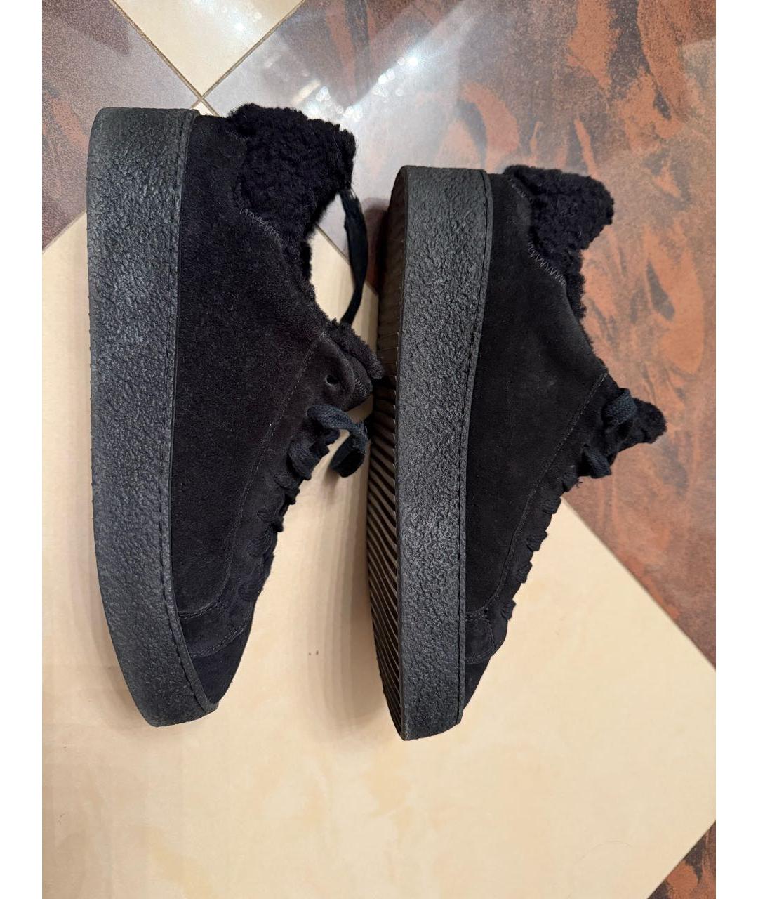 DSQUARED2 Черные замшевые низкие кроссовки / кеды, фото 4