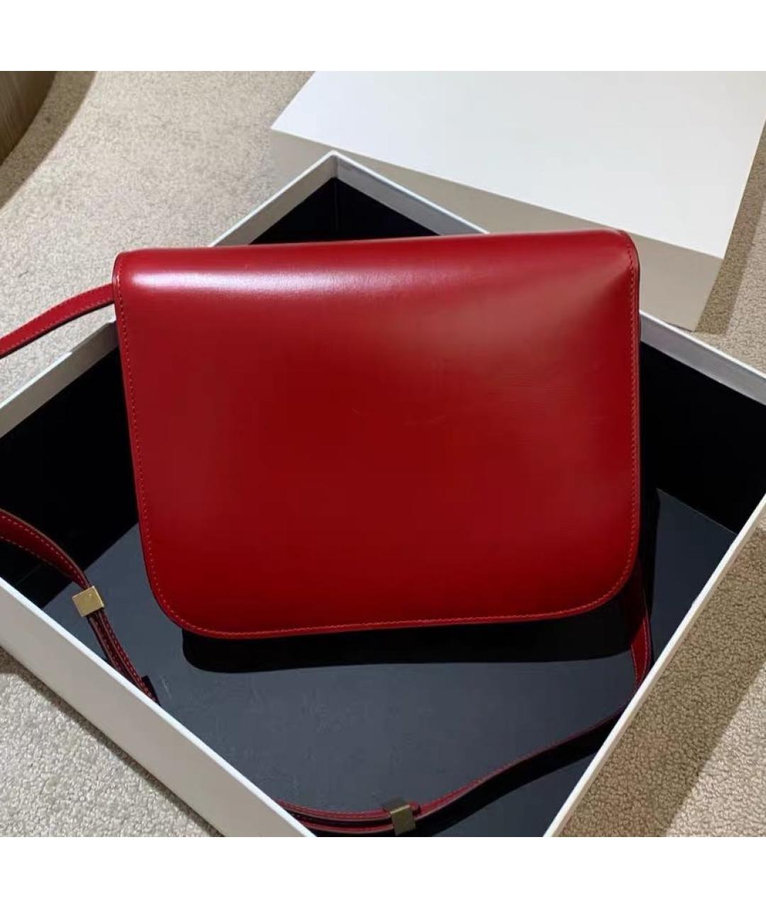 CELINE Красная кожаная сумка через плечо, фото 3