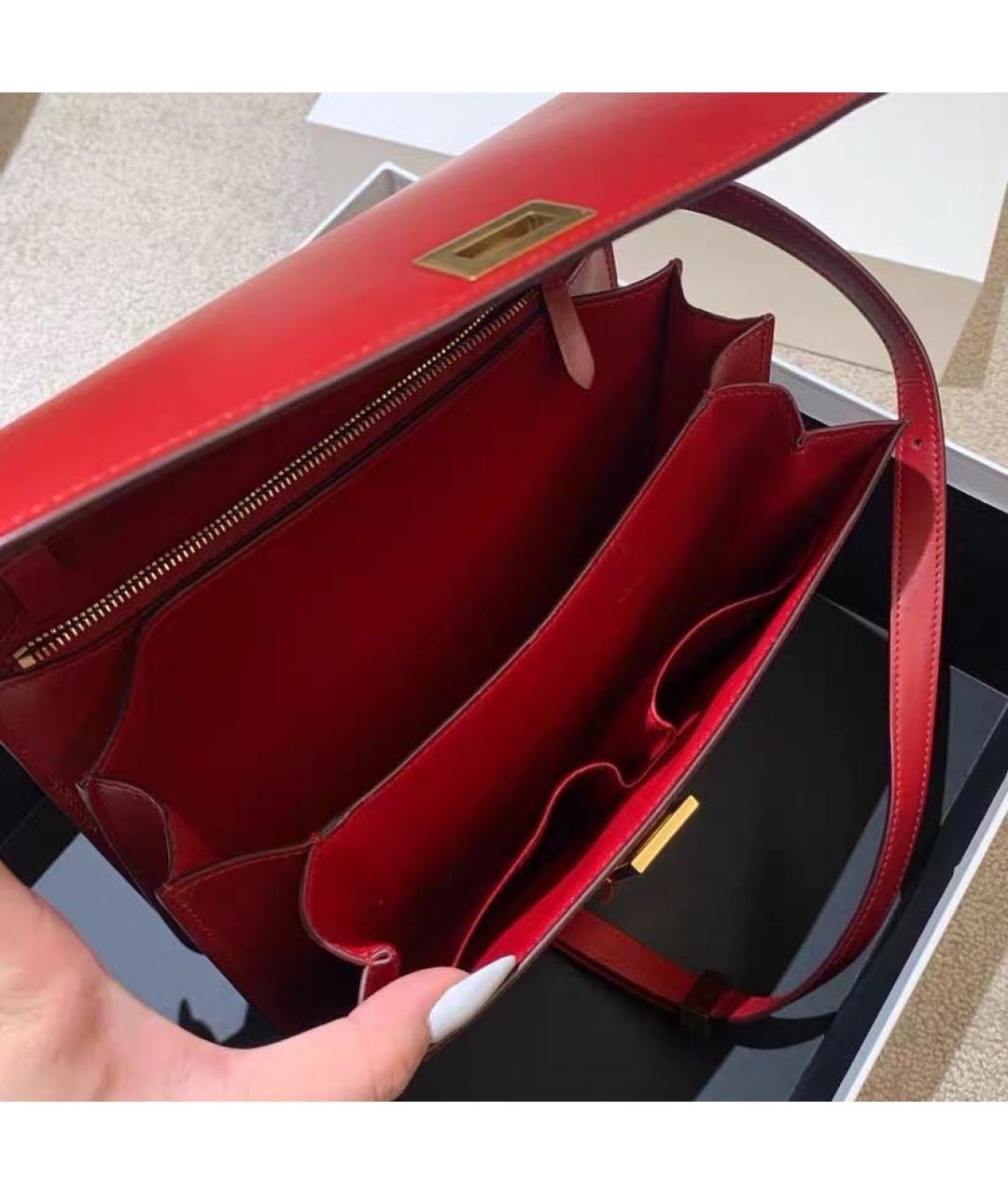 CELINE Красная кожаная сумка через плечо, фото 7