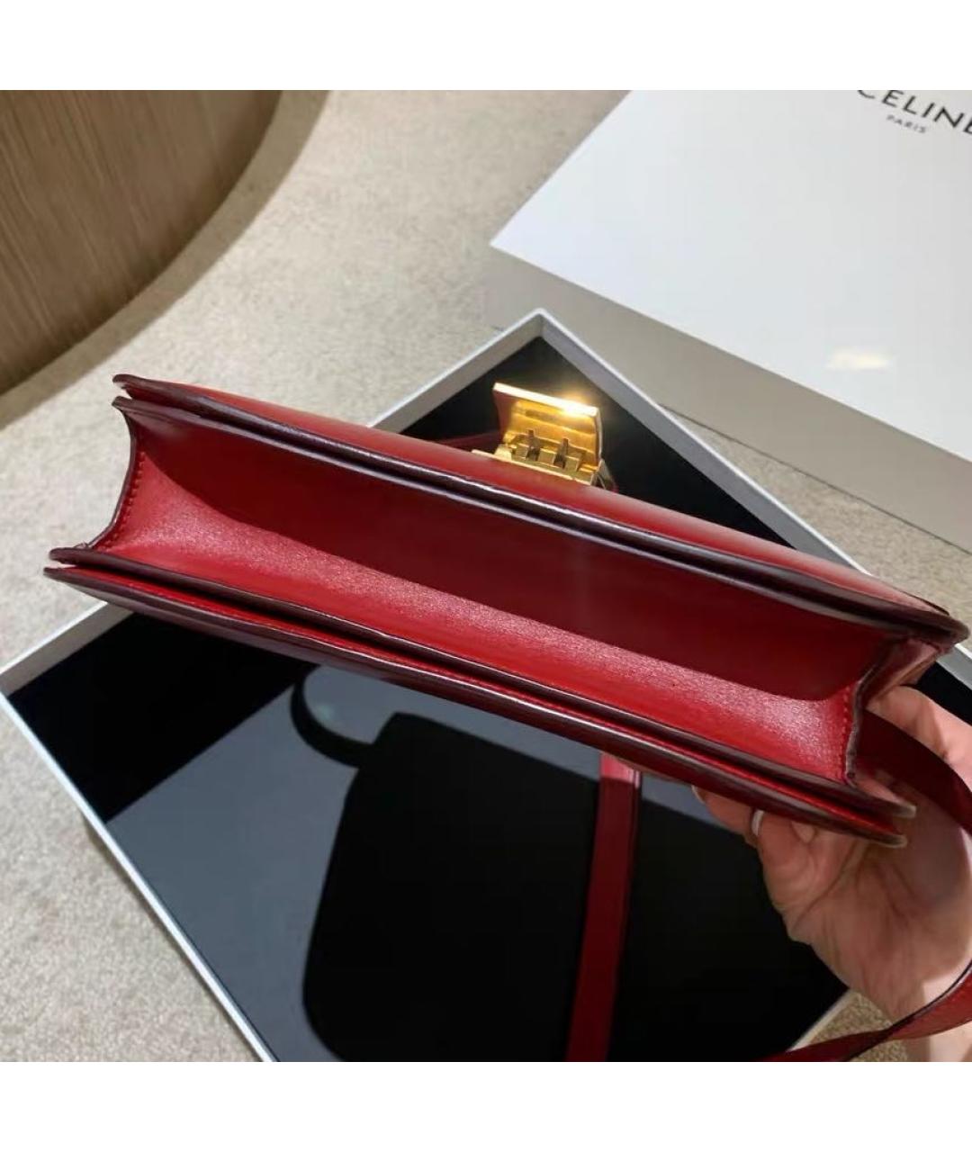 CELINE Красная кожаная сумка через плечо, фото 5