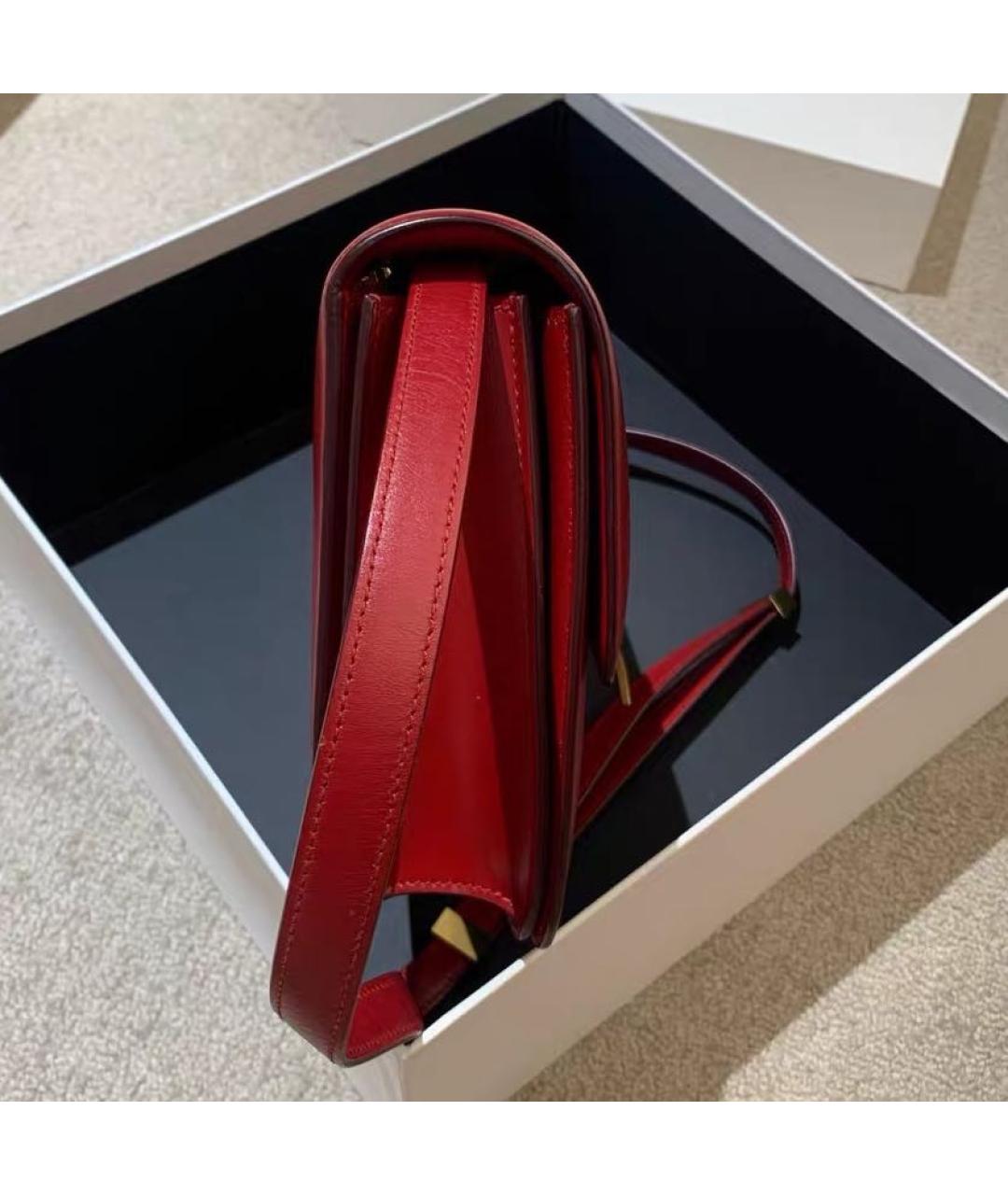CELINE Красная кожаная сумка через плечо, фото 4