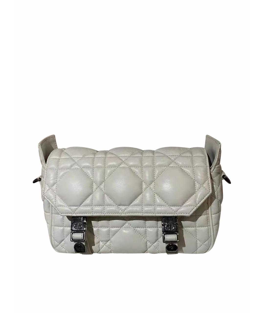 CHRISTIAN DIOR Белая кожаная сумка через плечо, фото 1