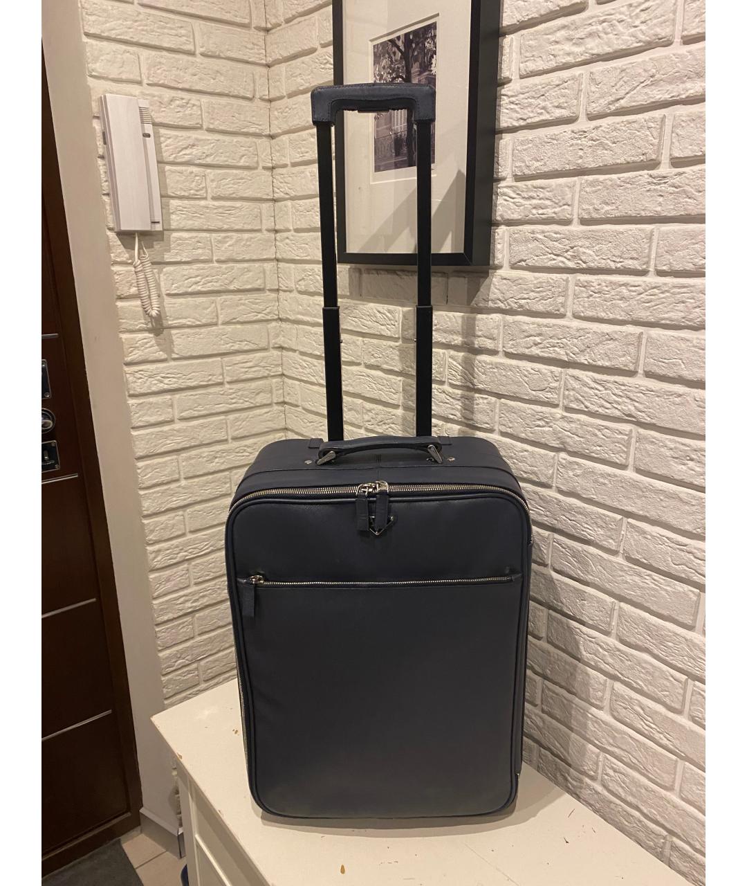 PRADA Синий кожаный чемодан, фото 7