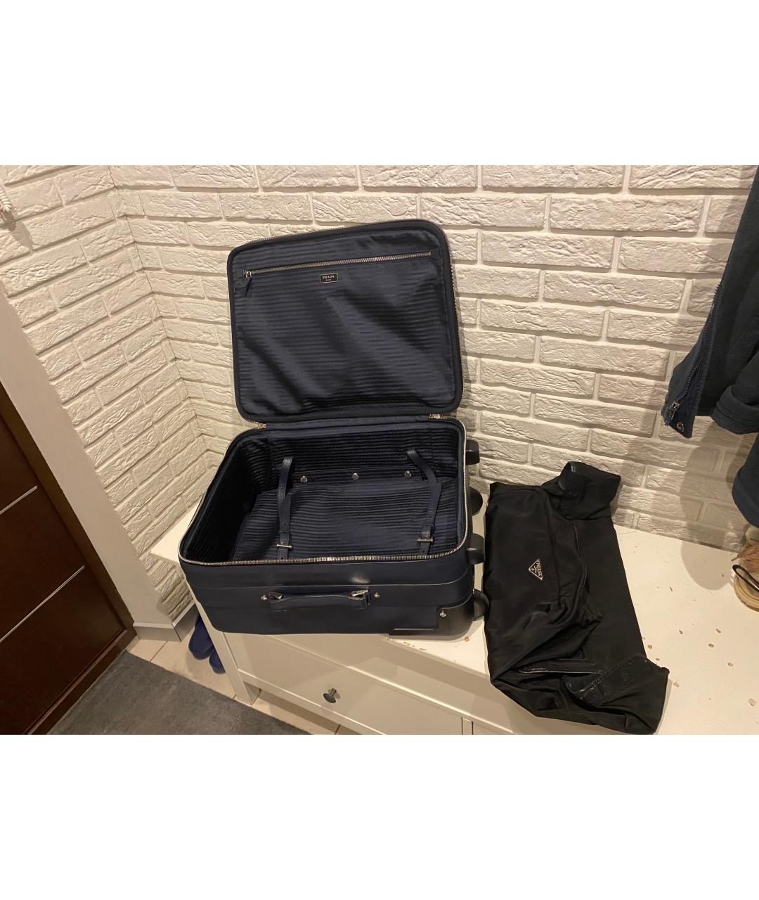 PRADA Синий кожаный чемодан, фото 6