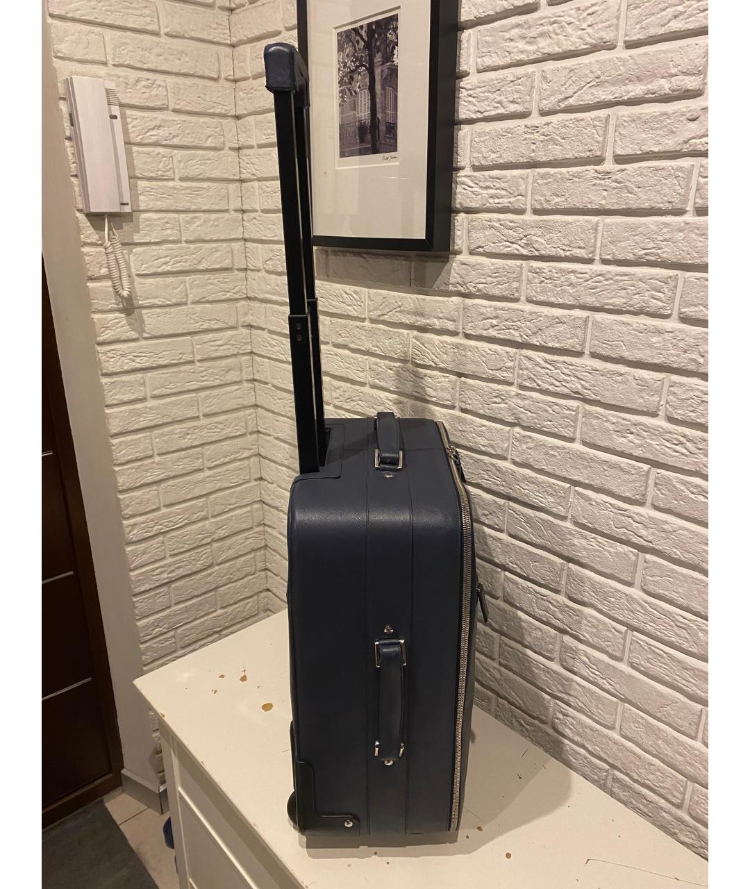 PRADA Синий кожаный чемодан, фото 2