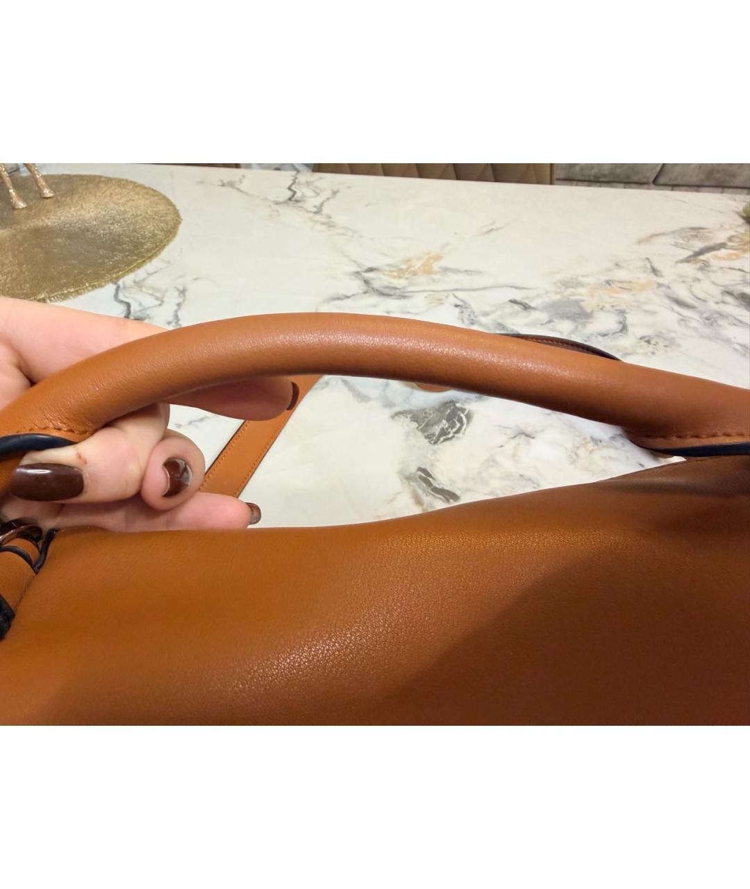 LOEWE Коричневая кожаная сумка через плечо, фото 5