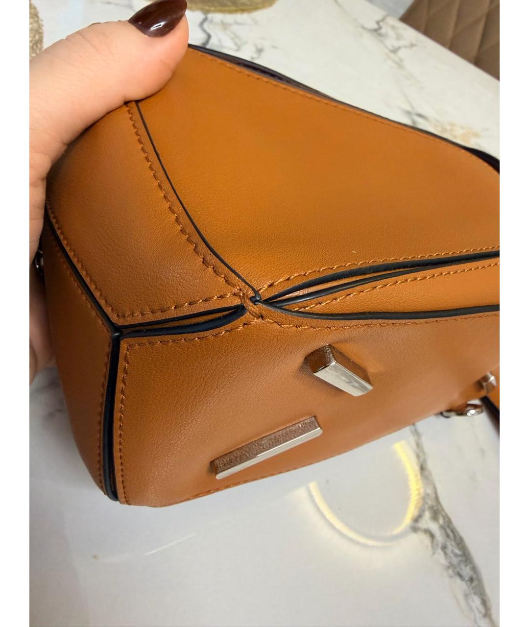 LOEWE Коричневая кожаная сумка через плечо, фото 7