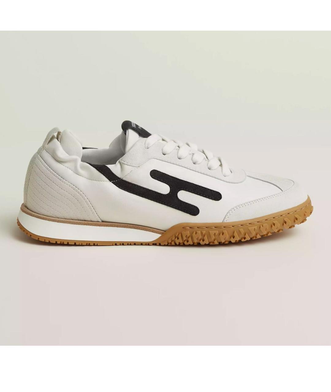 HERMES Белые кожаные кеды, фото 4