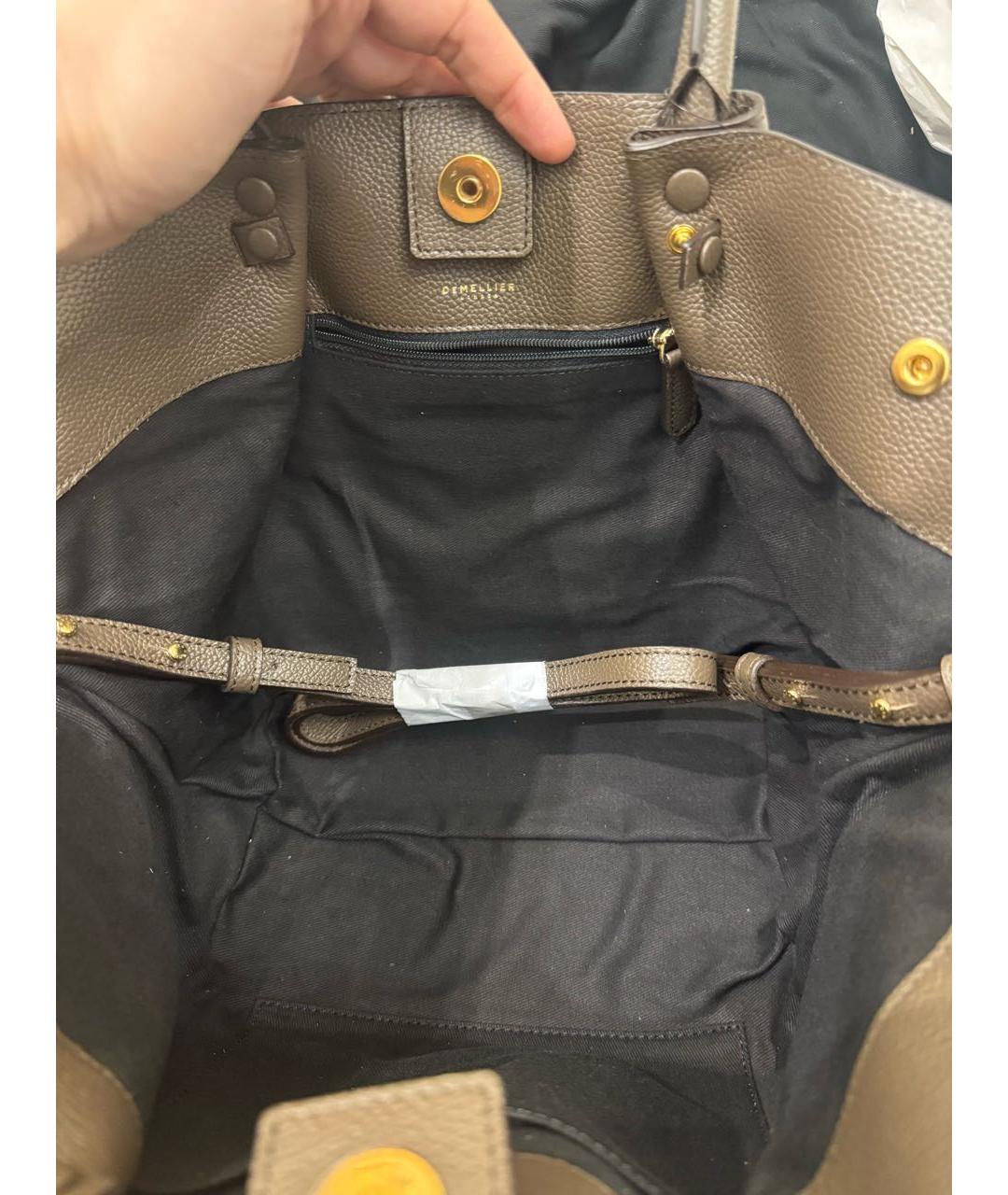 DEMELLIER Коричневая кожаная сумка с короткими ручками, фото 5