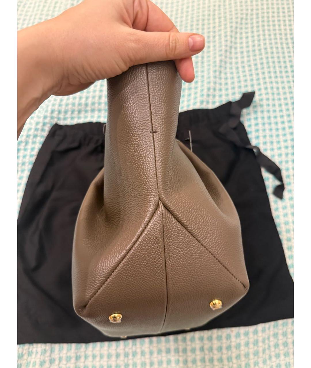 DEMELLIER Коричневая кожаная сумка с короткими ручками, фото 6