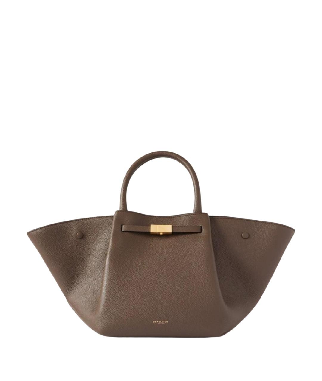DEMELLIER Коричневая кожаная сумка с короткими ручками, фото 1