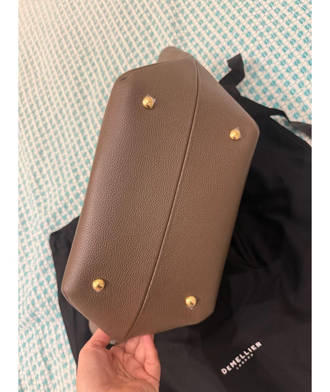 DEMELLIER Коричневая кожаная сумка с короткими ручками, фото 3