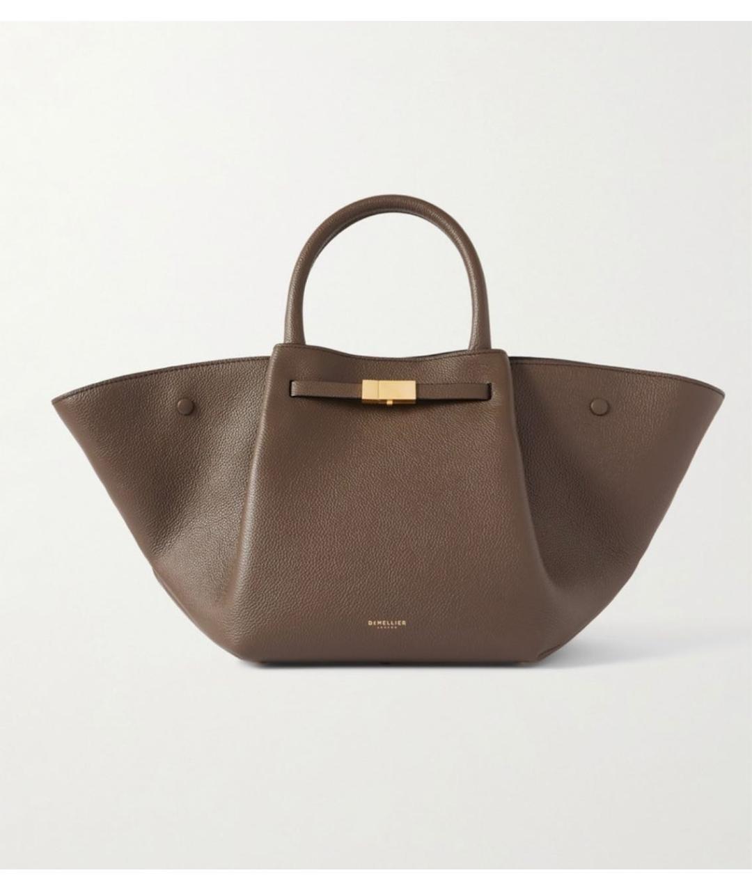 DEMELLIER Коричневая кожаная сумка с короткими ручками, фото 10