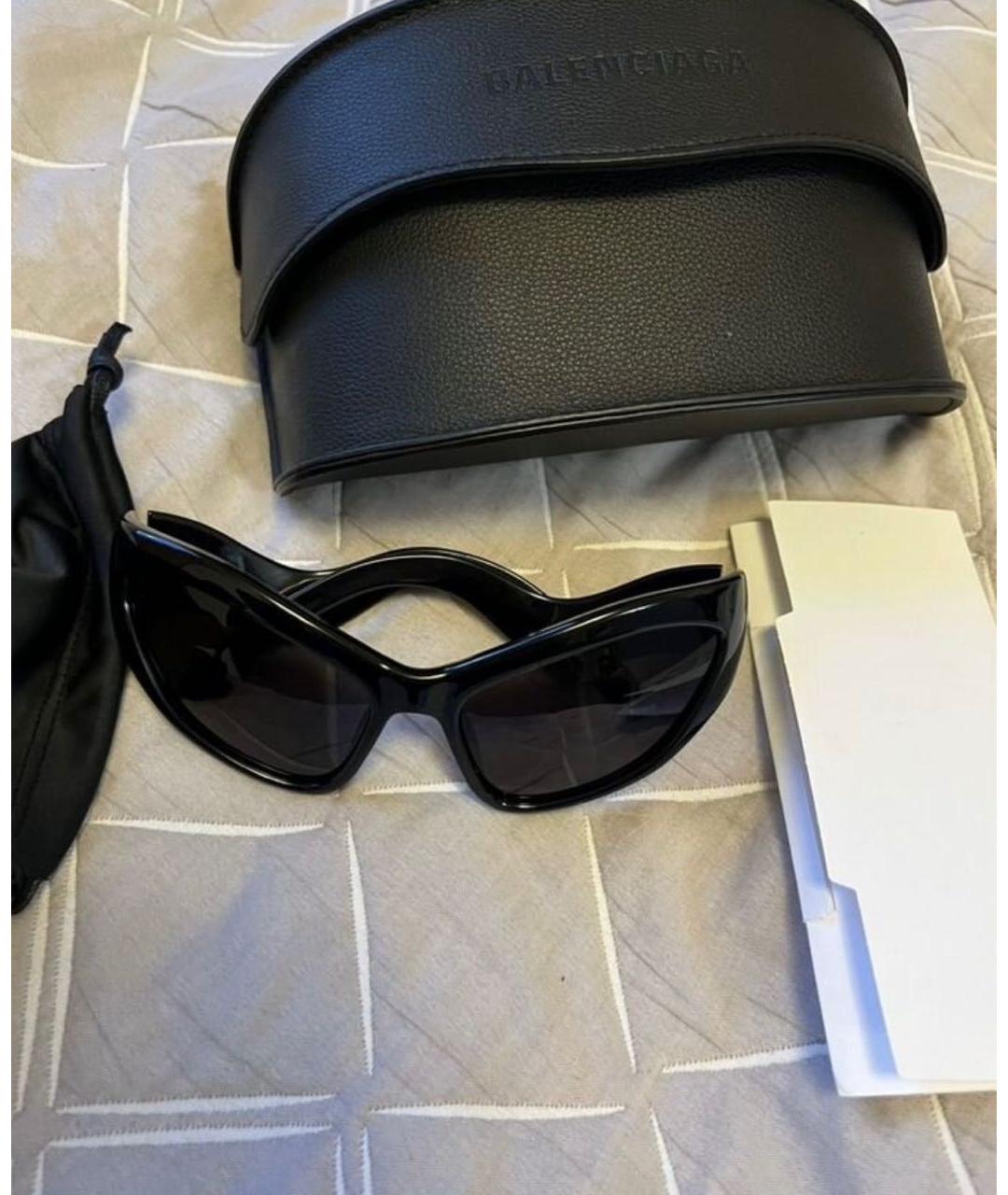 BALENCIAGA Черные пластиковые солнцезащитные очки, фото 2