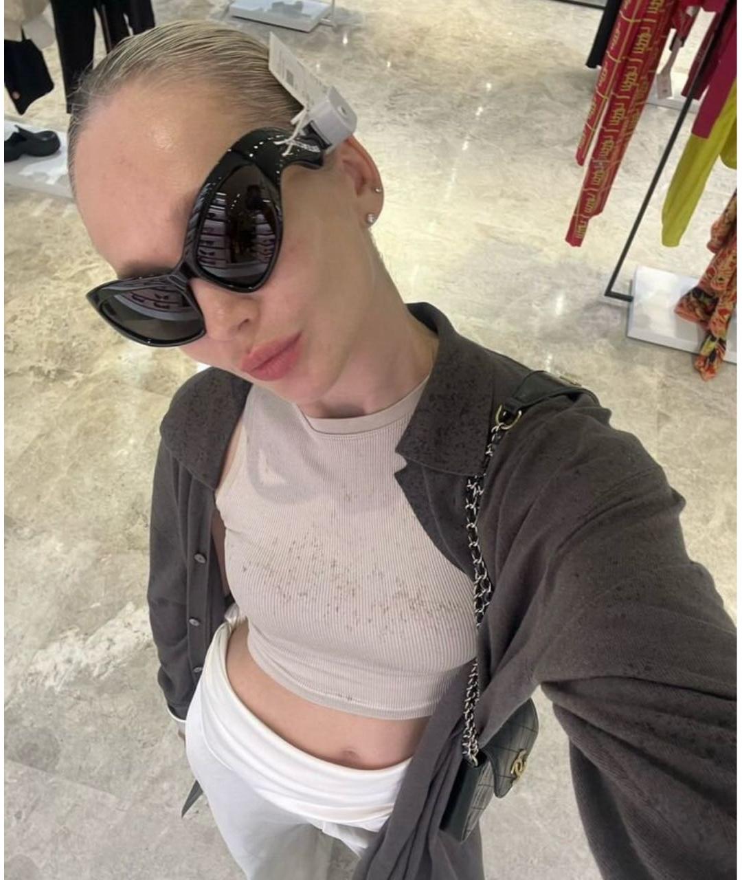 BALENCIAGA Черные пластиковые солнцезащитные очки, фото 5