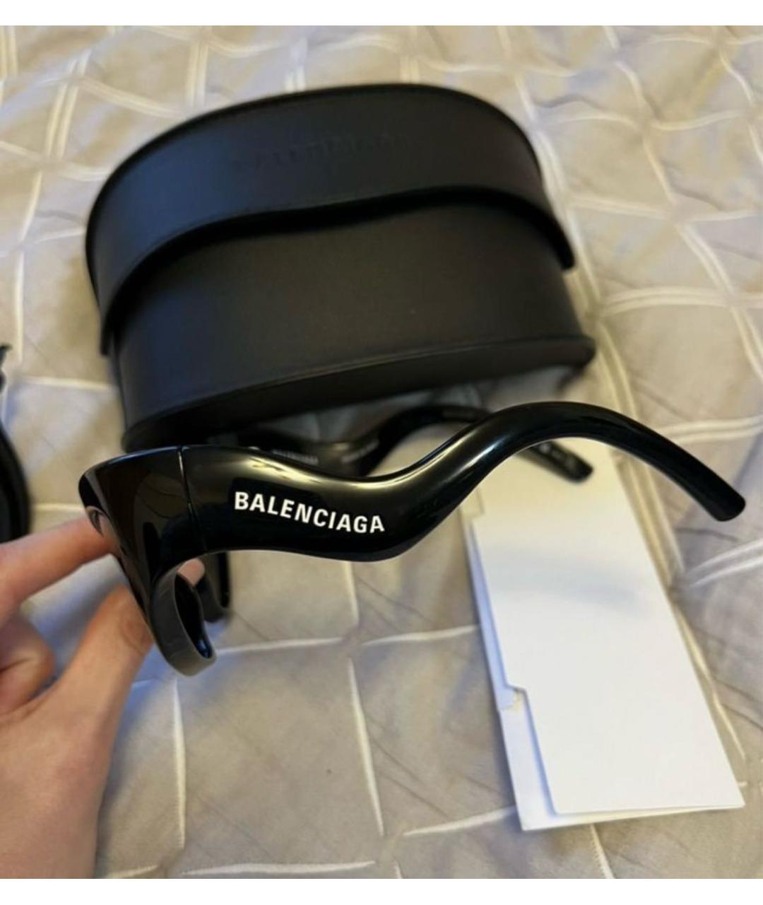 BALENCIAGA Черные пластиковые солнцезащитные очки, фото 3