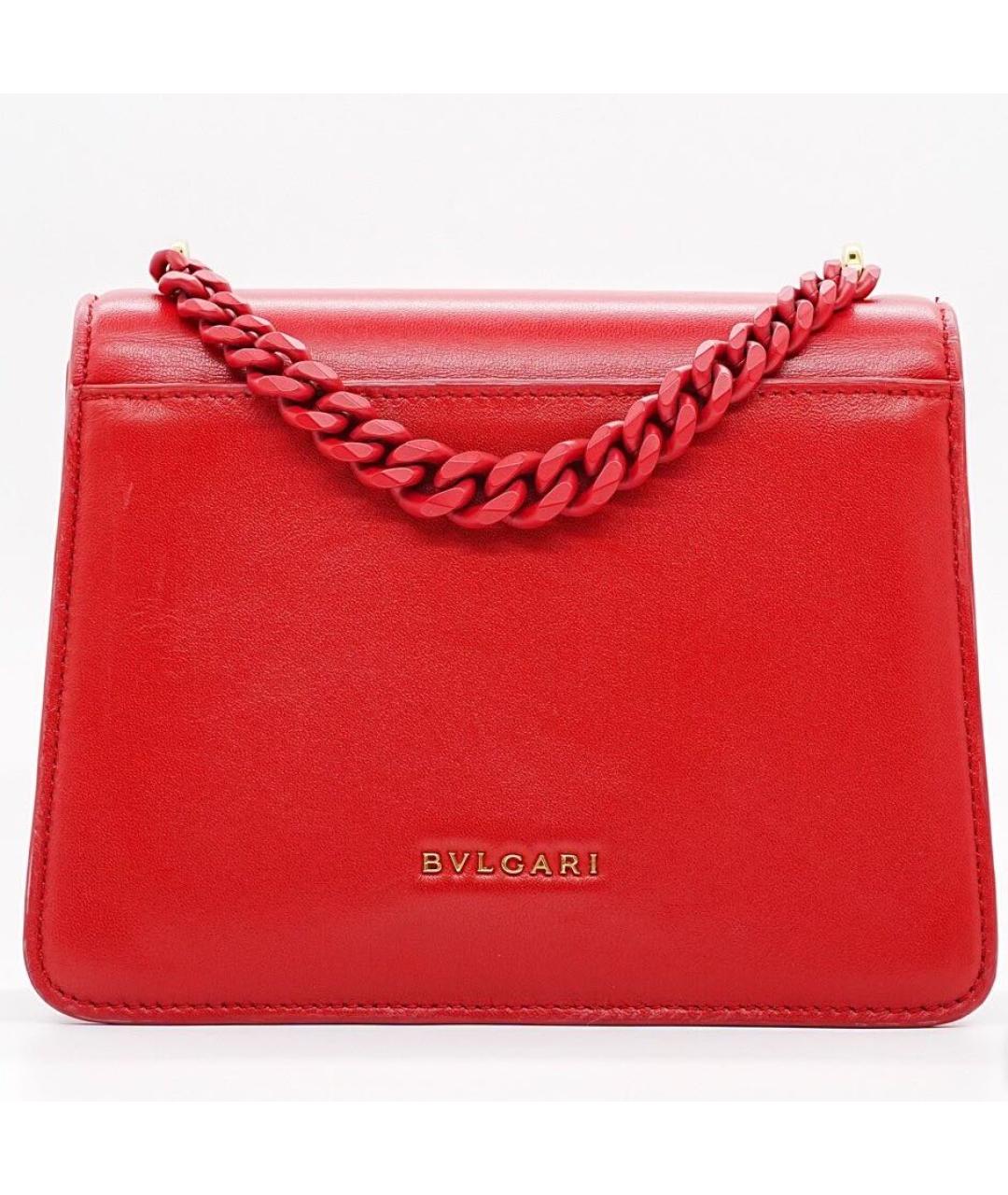 BVLGARI Красная кожаная сумка через плечо, фото 3