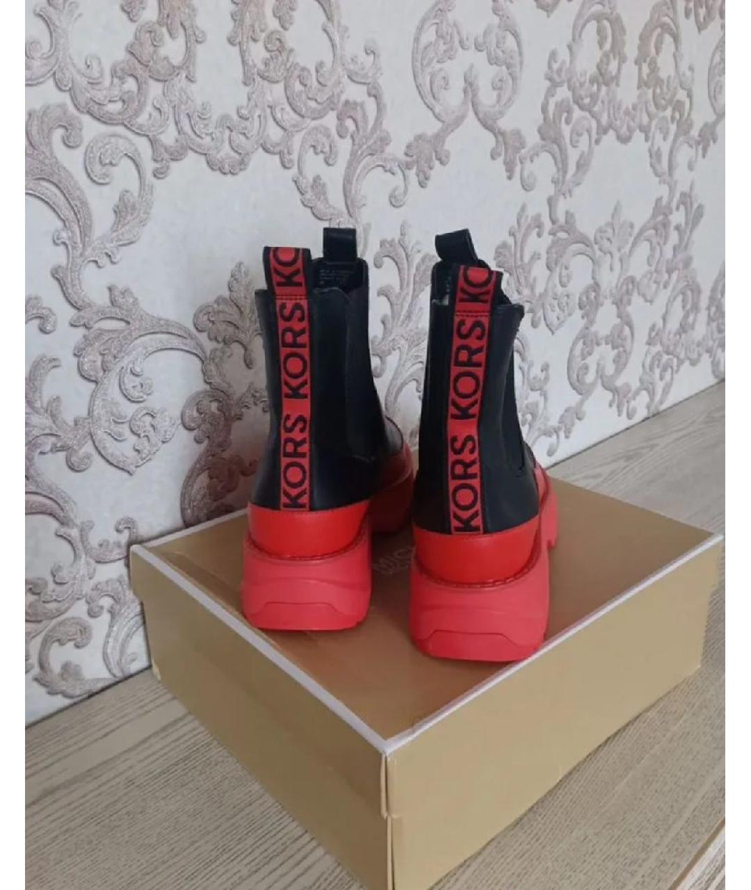 MICHAEL KORS Черные кожаные полусапоги, фото 4