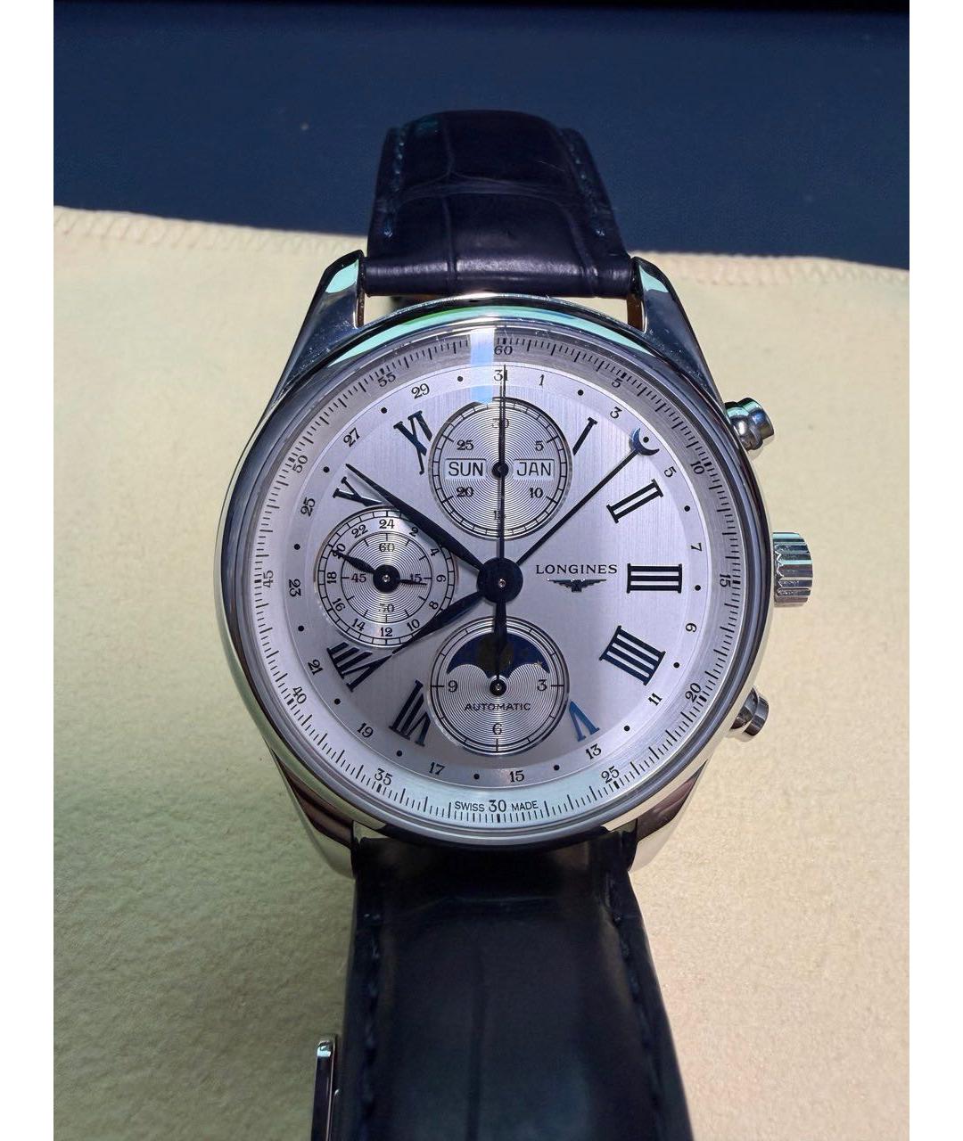 LONGINES Синие стальные часы, фото 9