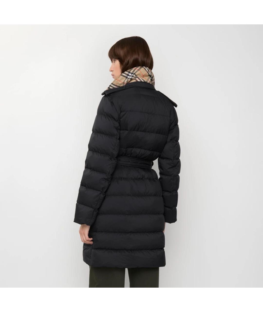 BURBERRY Черный полиамидовый пуховик, фото 6