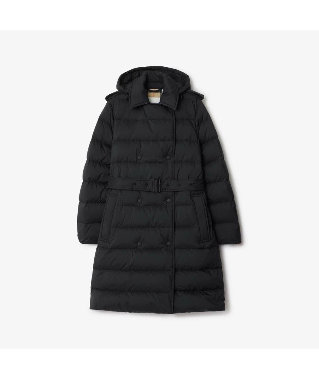 BURBERRY Черный полиамидовый пуховик, фото 8