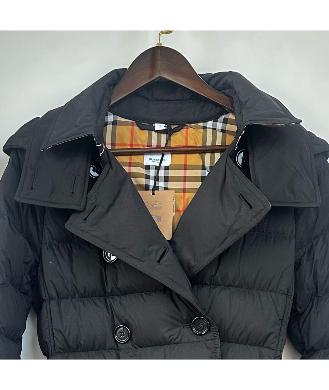 BURBERRY Черный полиамидовый пуховик, фото 4