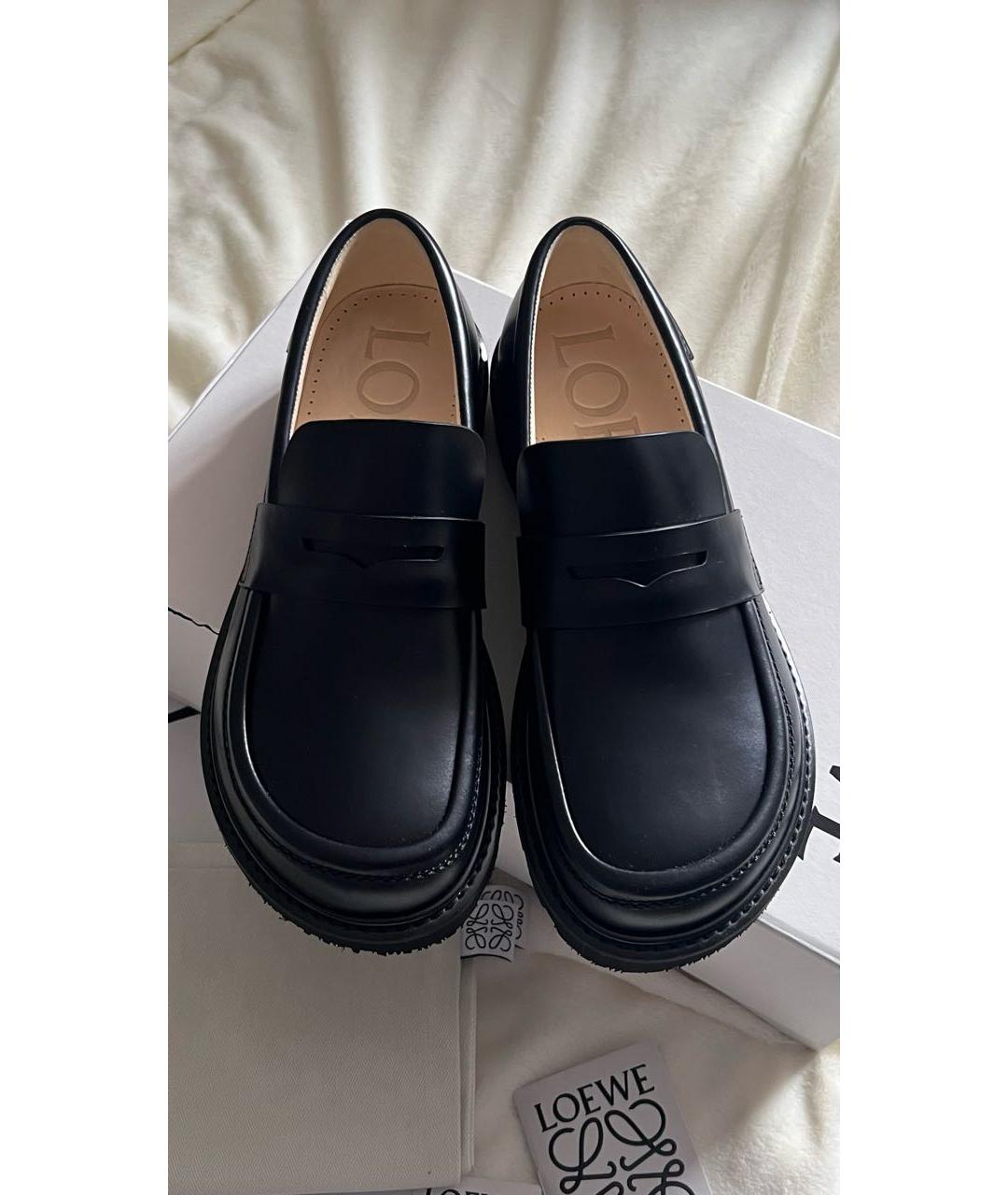 LOEWE Черные кожаные лоферы, фото 2