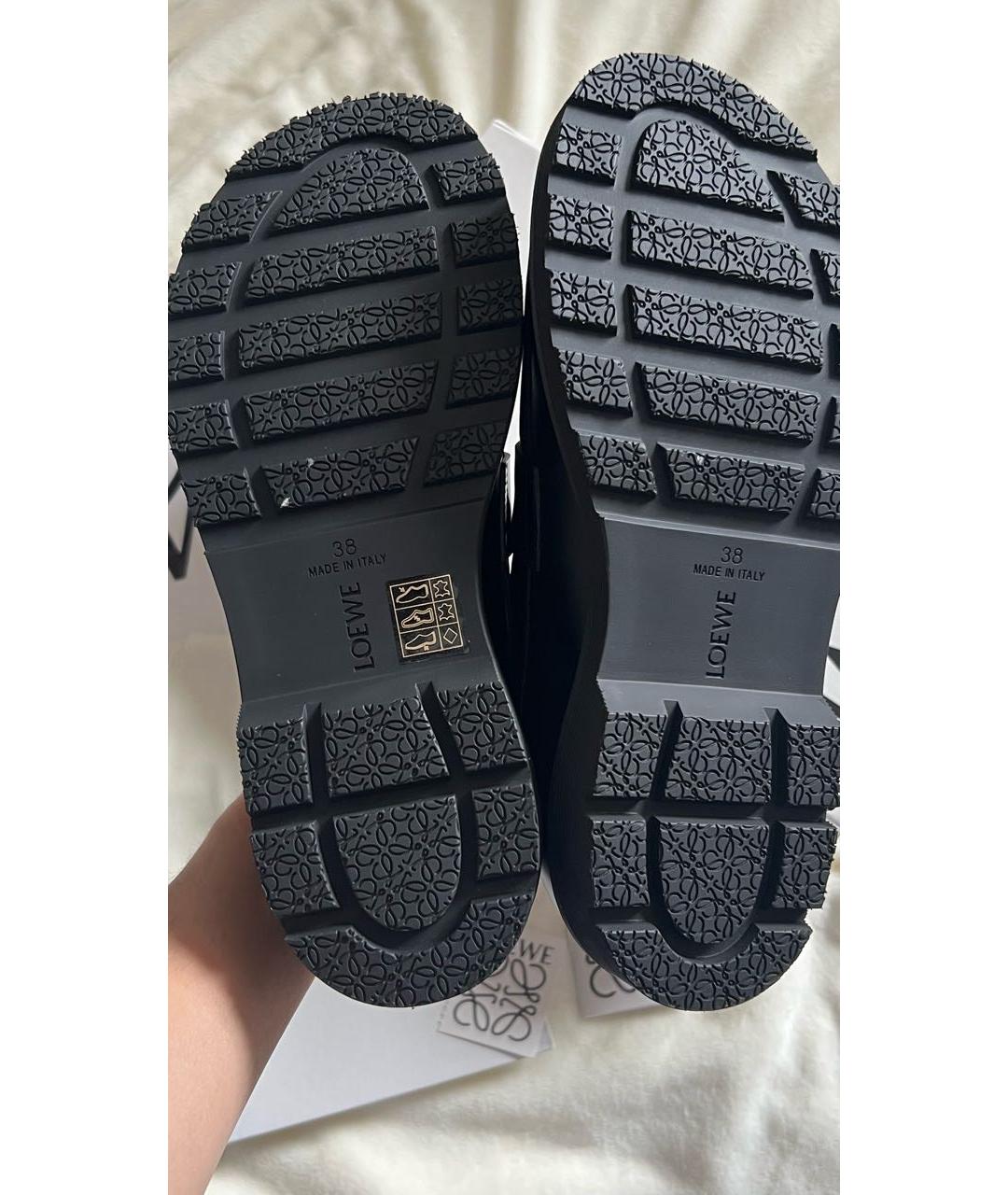 LOEWE Черные кожаные лоферы, фото 4