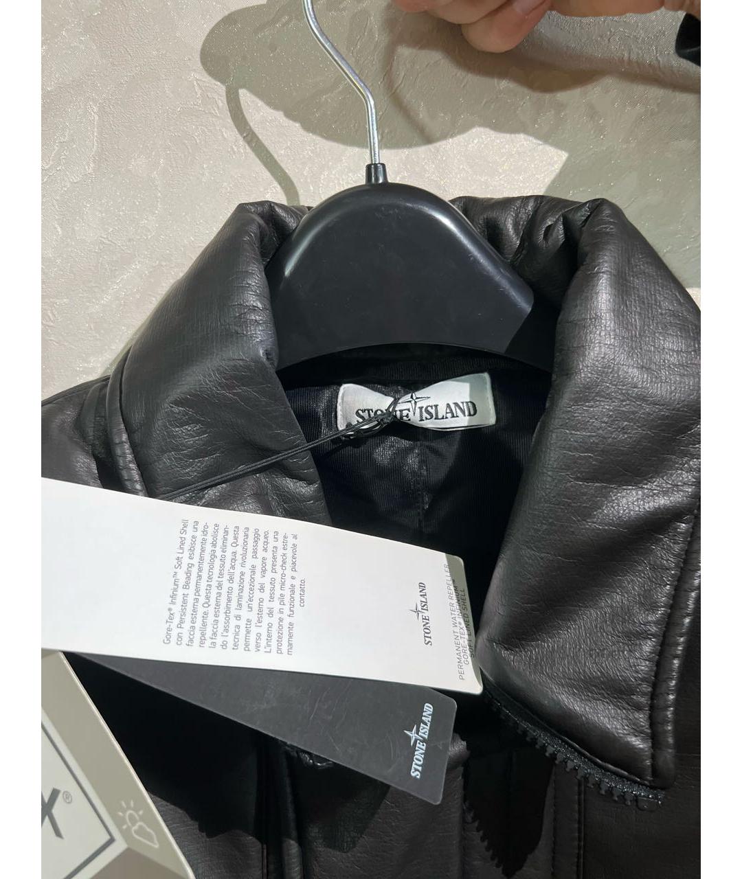 STONE ISLAND Черный кожаный жилет, фото 3