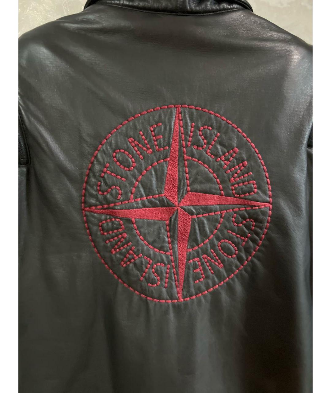 STONE ISLAND Черный кожаный жилет, фото 4