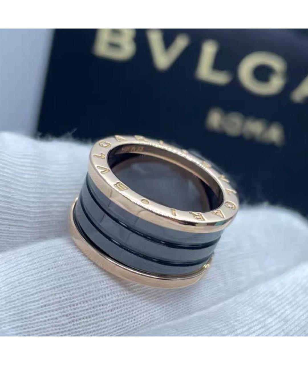 BVLGARI Черное кольцо из розового золота, фото 3