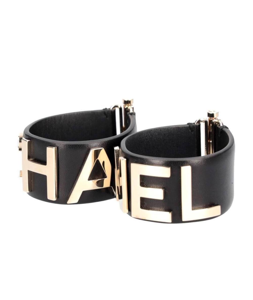 CHANEL Черный кожаный браслет, фото 3