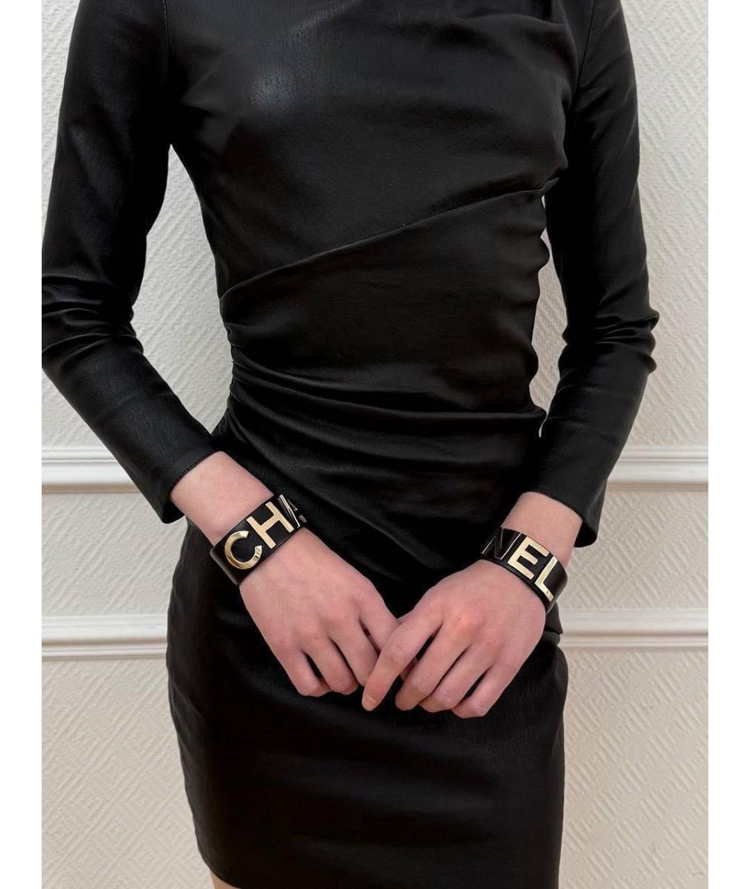 CHANEL Черный кожаный браслет, фото 4