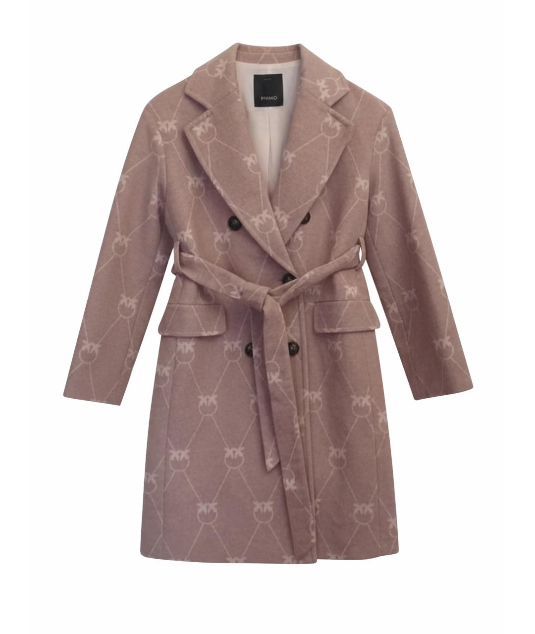 PINKO Розовое шерстяное пальто, фото 1