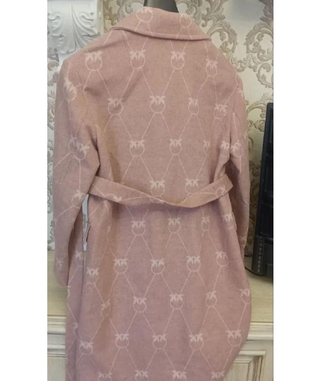 PINKO Розовое шерстяное пальто, фото 2