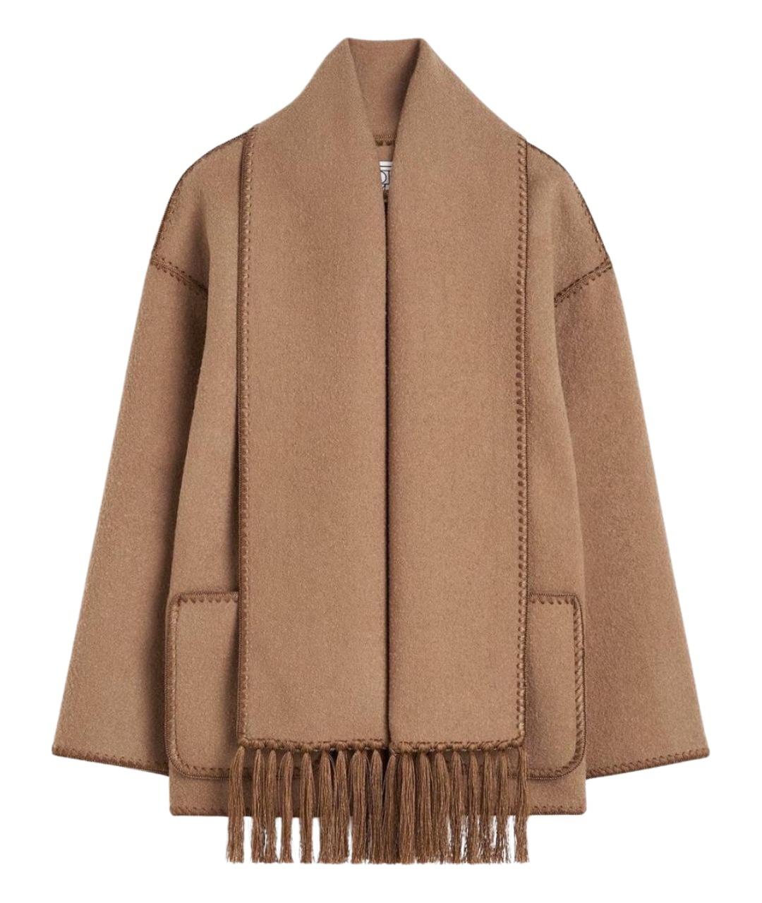 TOTEME Коричневое шерстяное пальто, фото 1