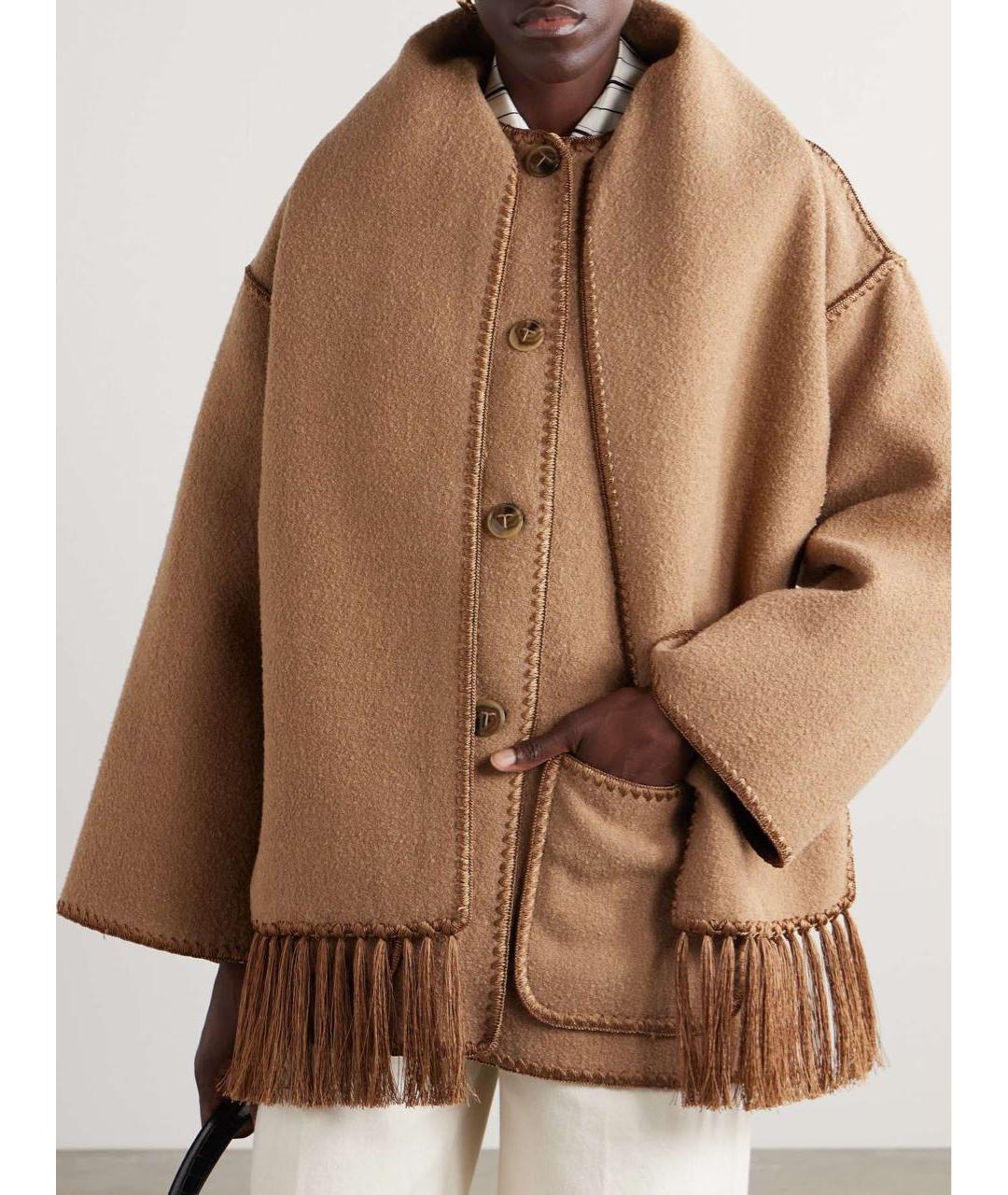 TOTEME Коричневое шерстяное пальто, фото 3