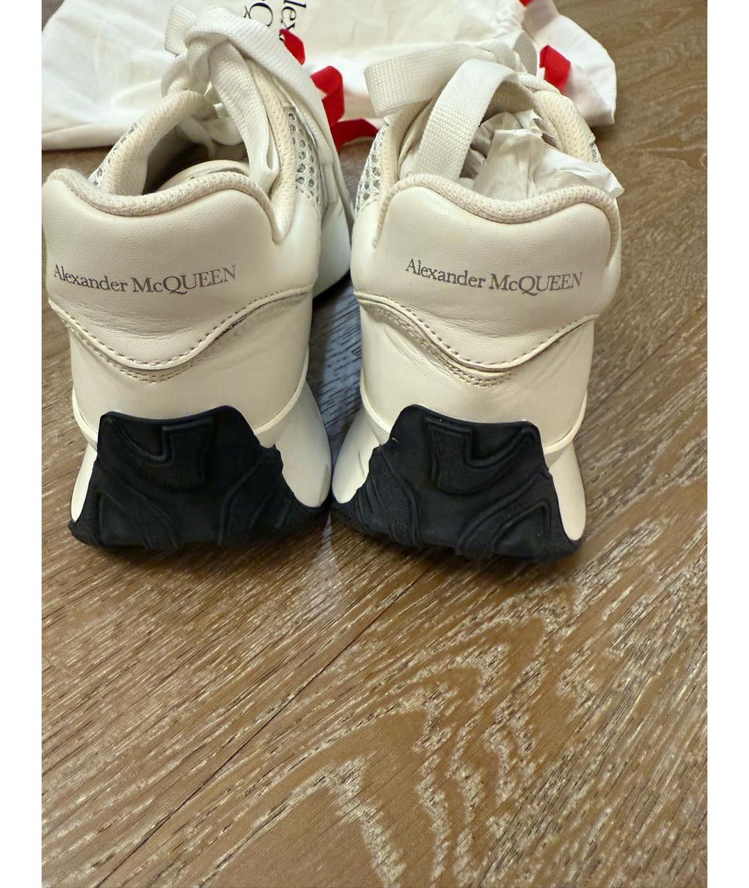 ALEXANDER MCQUEEN Белые текстильные кроссовки, фото 3