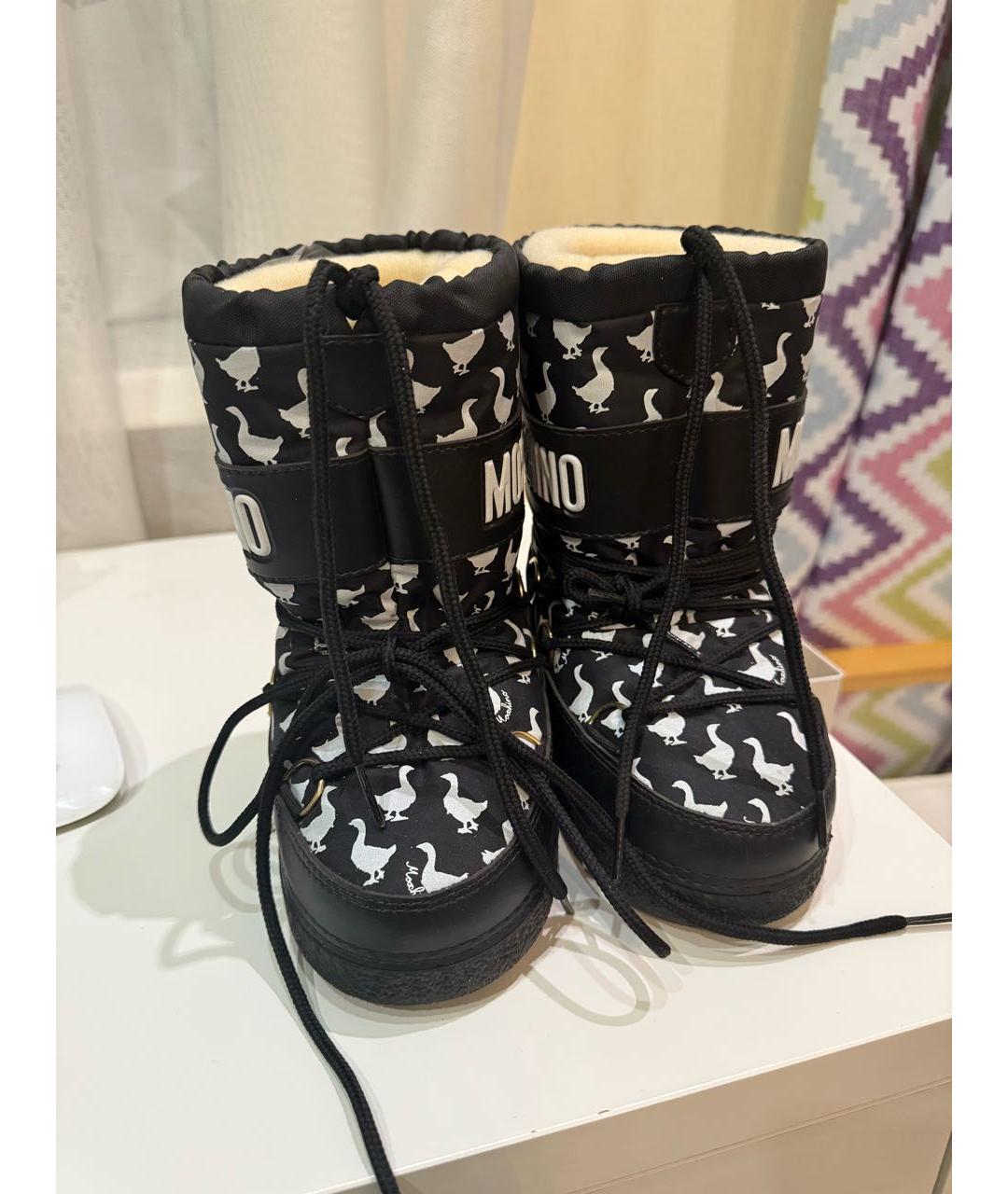 MOSCHINO Черные текстильные сапоги, фото 2