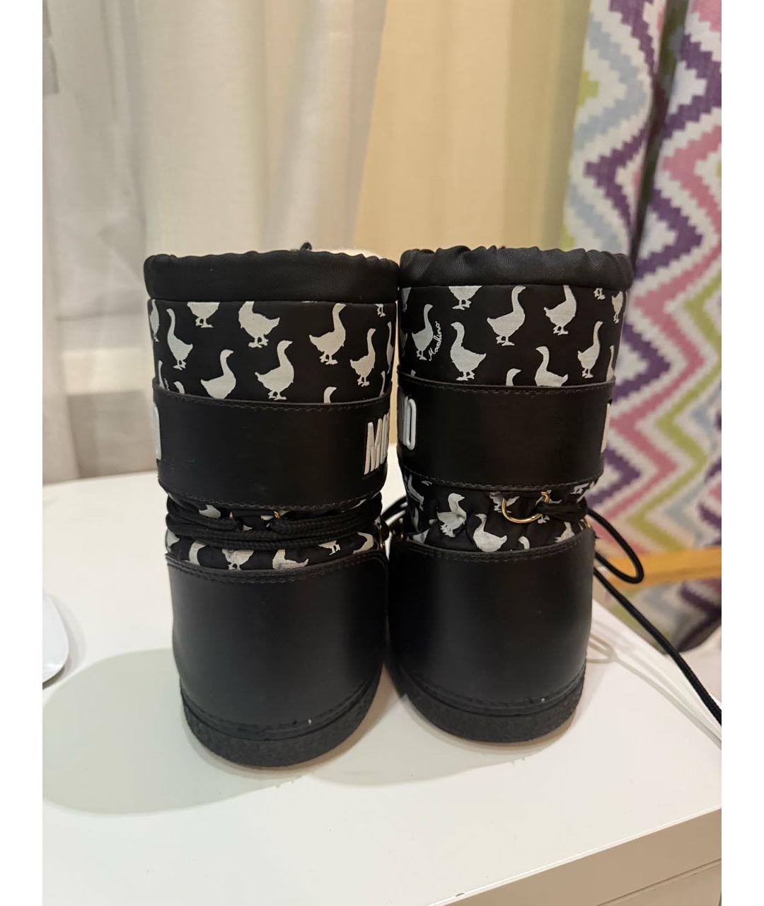 MOSCHINO Черные текстильные сапоги, фото 3