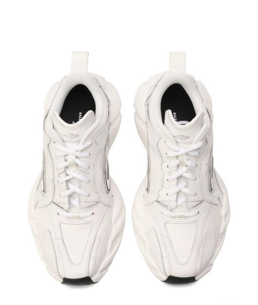 BALENCIAGA Белые кожаные кроссовки, фото 2