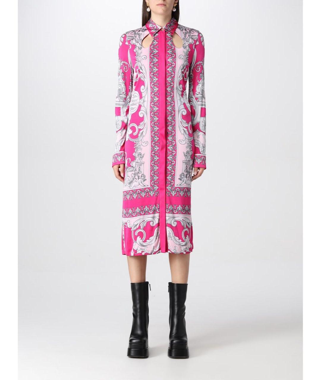 VERSACE Мульти хлопковое коктейльное платье, фото 2